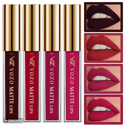 VOZO Vibrant Matte Liquid Lipstick - Long-Lasting  Smudge-Proof (Wine, Red, Magenta, Passion Magenta) 16ml-thumb0