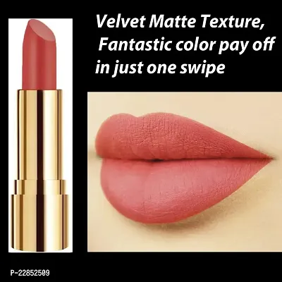 Rythmx Professional Timeless 4 Colors Collection Velvet Touch Matte Lipstick Long Stay on Lips(Chocolate Brown, Dark Peach, Light Purple, Peach)-thumb4