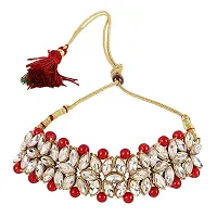 Sunhari Jewels Red moti Choker Necklace set-thumb1