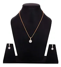 Sunhari Jewels 22 K Gold Plated Full AD Stone Pendant Set for Girls-thumb1