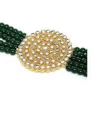 Sunhari Jewels Big Green round Choker Necklace set-thumb1