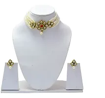 Sunhari Jewels White kundan Choker Necklace set-thumb3