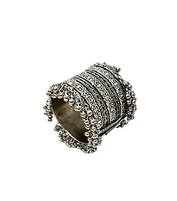 Sunhari Jewels Oxidised Wide Ghungroo Bracelet-thumb2