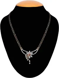 Sunhari Jewels Red Alloy Flower Mangalsutra Set with 24 Inches Long Chain for Women-thumb1