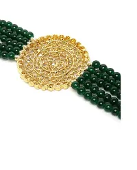 Sunhari Jewels Big Green round Choker Necklace set-thumb2