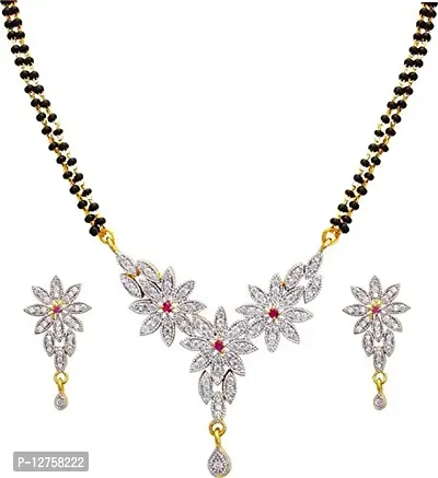 Sunhari Jewels Women Pride Traditional Flower Mangalsutra Set for Women.-thumb0