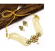 Sunhari Jewels White kundan Choker Necklace set-thumb4