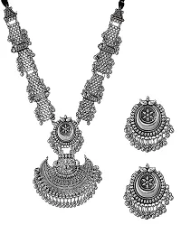 Total Fashion Afghani Oxidised Silver Jewellery Combo Chain Necklace Set for Women  Girls-thumb4