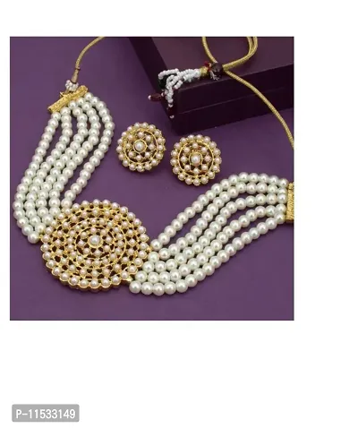 White Choker Jewellery Sets-thumb0