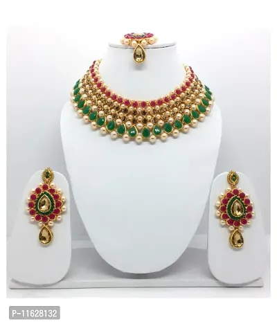 Red Green Necklace Set
