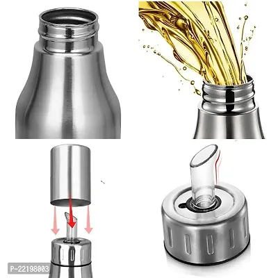 Vastra Olive Oil Dispenser Bottle Oil Pourer Dispensing Bottles Stainless Steel Olive Oil Dispenser Leakproof Kitchen Oil  Vinegar Cruet (1000 ML)-thumb4