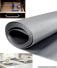 Aadya PVC MultipurposeTextured Anti-slip Eva Mat (Silver and Grey, 45x125cm)-thumb1