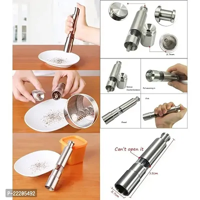 AADYA Hot Sale Stainless Steel Thumb Push Salt Pepper Grinder Spice Sauce Mill Tool Kitchen Gadget-thumb5