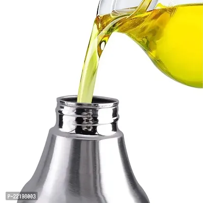 Vastra Olive Oil Dispenser Bottle Oil Pourer Dispensing Bottles Stainless Steel Olive Oil Dispenser Leakproof Kitchen Oil  Vinegar Cruet (1000 ML)-thumb2