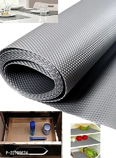 Vastra Multipurpose Textured Super Strong Anti-Slip Eva Mat - For Fridge, Bathroom, Kitchen, Drawer, Shelf Liner, Size 45X500 Cm(Color Silver Grey)-thumb0