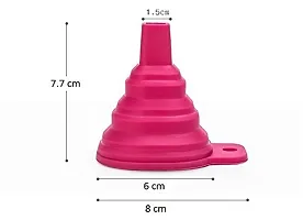 KM Collapsible and Easy to Store Silicone Funnel for Kitchen (Green)-thumb4