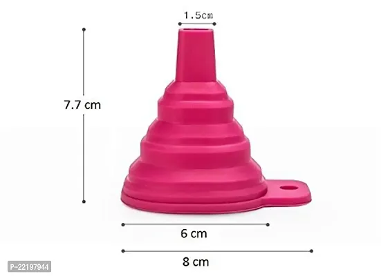 KM Collapsible and Easy to Store Silicone Funnel for Kitchen (Green)-thumb5