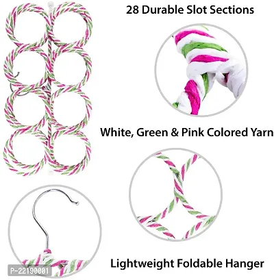 Vastra 2 PCS Scarf Hanger ~ Multiple Purpose Organizer Holder for Closet ~ Clutter Removing and Space-Saving Hanger for Scarves, Shawl, Belts  Accessories ~ Scarf Hanger 28 Rings (Pack of 2 pcs)-thumb4