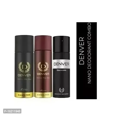 DENVER- Blck Code, Caliber and Honour Combo Deodorant Spray - For Men  (150 ml, Pack of 3)