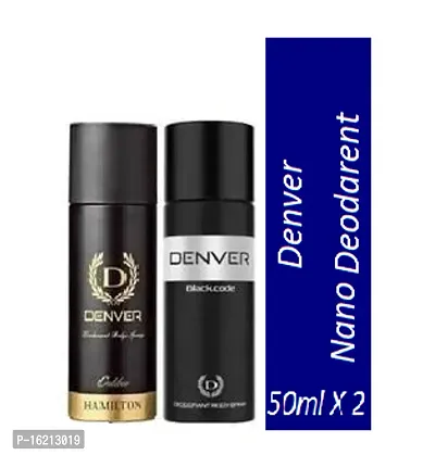 DENVER  Caliber and Blck Code Combo Deodorant Spray - For Men  (100 ml, Pack of 2)-thumb0