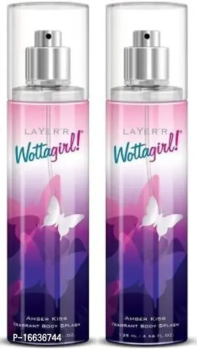 LAYER'R WOTTAGIRL! AMBER KISS 60ml Body Spray - For Women  (120 ml pack of 2)-thumb0