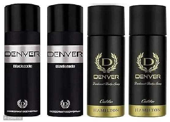 Denver black code 50ml 2pics  caliber 50ml 2 pics Body Deodorant Spray - For Men-women ( 200ml,pack of 4)