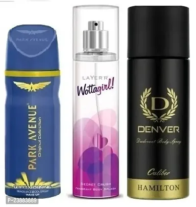 park avenue good mornign 40ml wottagirl secret cursh 60ml denver caliber 50ml-unisex body prfume-thumb0