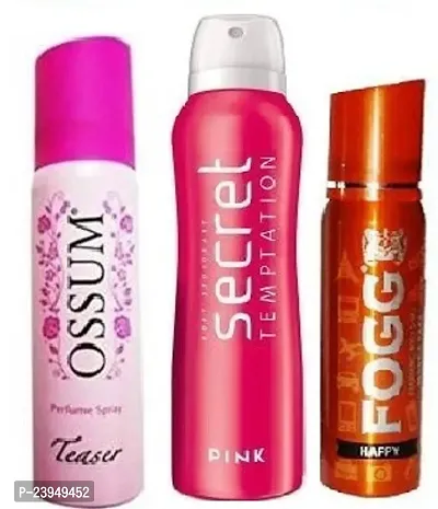 OSSUM TEASER 25ML SECRET PINK 50ML FOGG HAPPY 25ML-Deodorant Spray - For Men  Women-thumb0