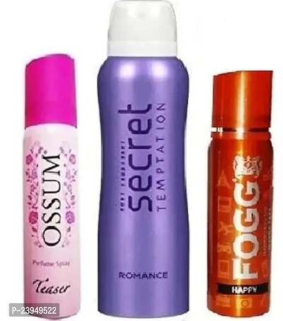 OSSUM TEASER 25ML SECRET ROMANCE 50ML FOGG HAPPY 25ML-Deodorant Spray - For Men  Women