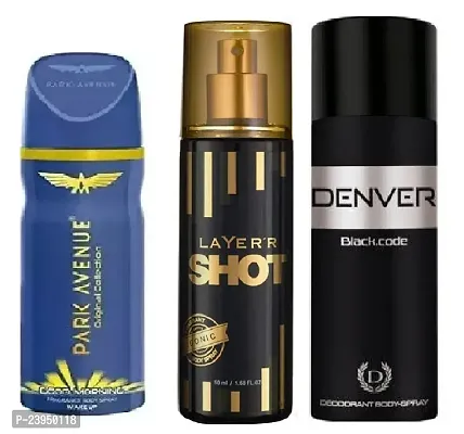 park avenue good morning 40ml Layer,r shot iconic 50ml denver code 50ml-Deodorant Spray - For Men  Women