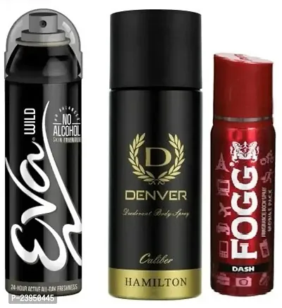 EVA WILD 40ML DENVER CALIBER 50ML FOGG DASH 25ML-Deodorant Spray - For Men  Women-thumb0