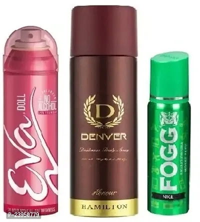 EVA DOLL 40ML DENVER HONOUR 50ML FOGG NICE 25ML - Deodorant Spray - For Men  Women