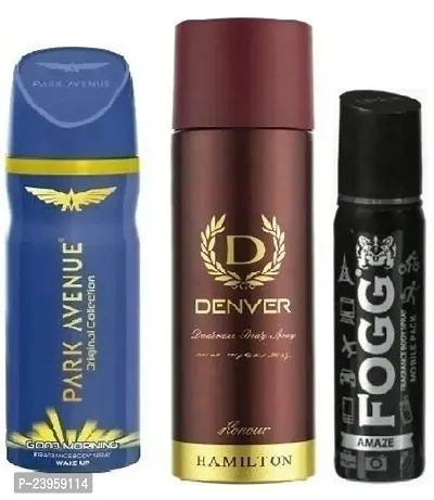 PARK AVENUE GOOD MORNING 40ML DENVER HONOUR 50ML FOGG AMAZE 25ML-Deodorant Spray - For Men  Women-thumb0