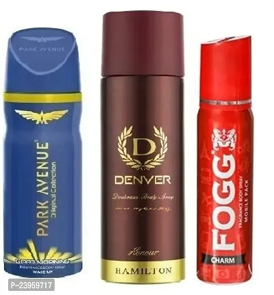 PARK AVENUE GOOD MORNING 40ML DENVER HONOUR 50ML FOGG CHARM 25ML-Deodorant Spray - For Men  Women-thumb0