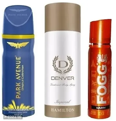 PARK AVENUE GOOD MORNING 40ML DENVER IMPERIAL 50ML FOGGHAPPY 25ML-Deodorant Spray - For Men  Women-thumb0