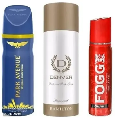 PARK AVENUE GOOD MORNING 40ML DENVER IMPERIAL 50ML FOGG CHARM 25ML-Deodorant Spray - For Men  Women-thumb0