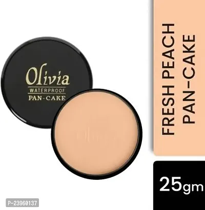 Olivia 100% Waterproof Pan Cake Concealer 25g Shade No. 23 Concealer Compact  (FRESH PEACH, 25 g)-thumb0