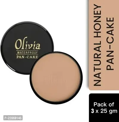 Olivia 24 No. 100% Waterproof Pan Cake Natural Honey Makeup Concealer 25g Compact  (Natural, 25 g)