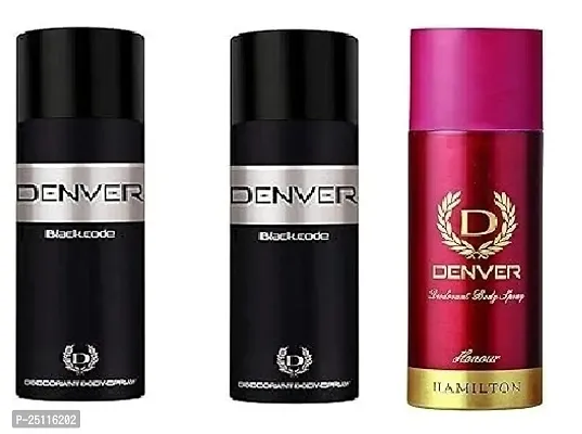 denver black code 50ml 2picse  honour 50ml _Deodorant Spray - For Men ( 150ml ) pack of 3-thumb0