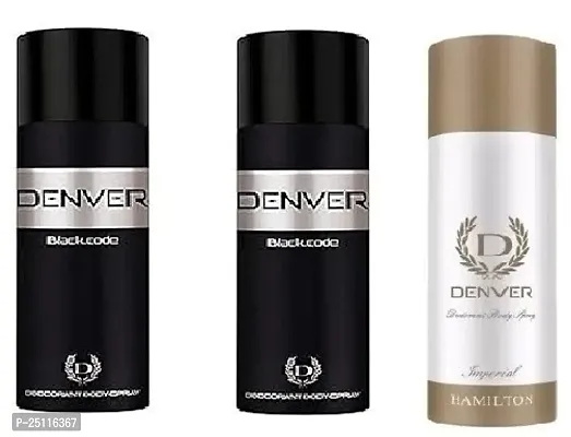 denver black code 50ml 2pise  imperial 50ml _Deodorant Spray - For Men  ( 150ml ) pack of 3