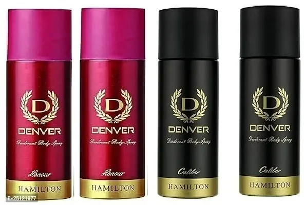 denver honour 50ml 2picse   caliber 50ml 2picse _Deodorant Spray - For Men  ( 200ml )  pack of 4