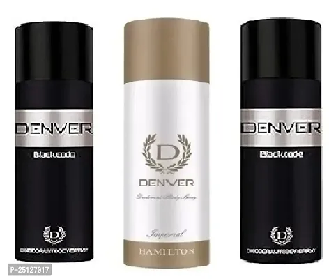 denver black code 50ml - imperial 50ml _ black code 50ml _ Deodorant Spray - For Men  ( 150ml ) pack of 3