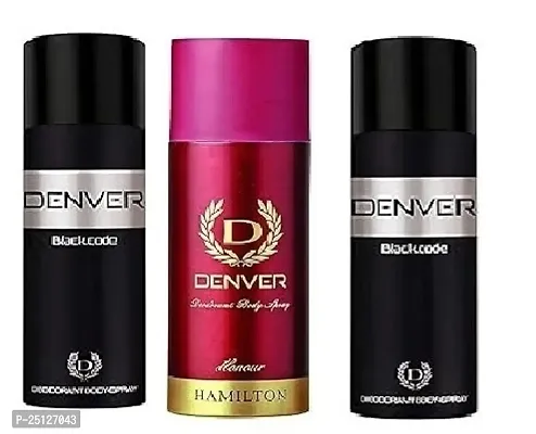 denver black code 50ml _ honour  50ml _ black code 50ml _Deodorant Spray - For Men  ( 150ml ) pack of 3