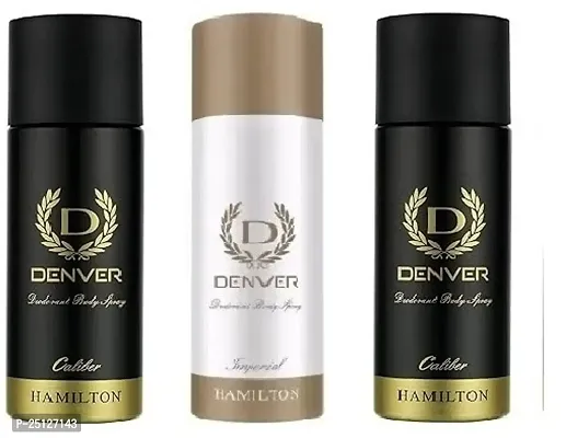 denver caliber 50ml -imperial 50ml -caliber 50ml -Deodorant Spray - For Men ( 150ml ) pack of 3-thumb0