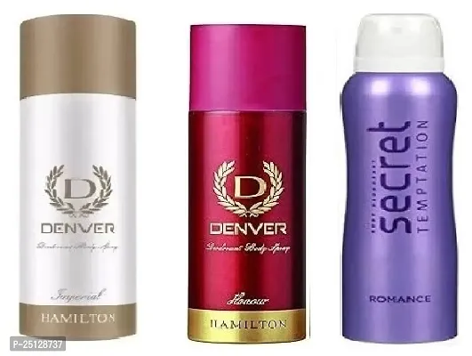 denver imperial 50ml -honour 50ml -secret romance 50ml -Deodorant Spray - For Men ( 150ml ) pack of 3-thumb0