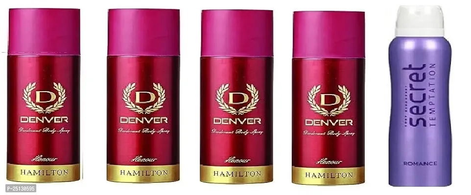 DENVER HONOUR 50ML 4PICSE  SECRET ROMANCE 50ML -Deodorant Spray - For Men  ( 250ML) PACK OF 5-thumb0