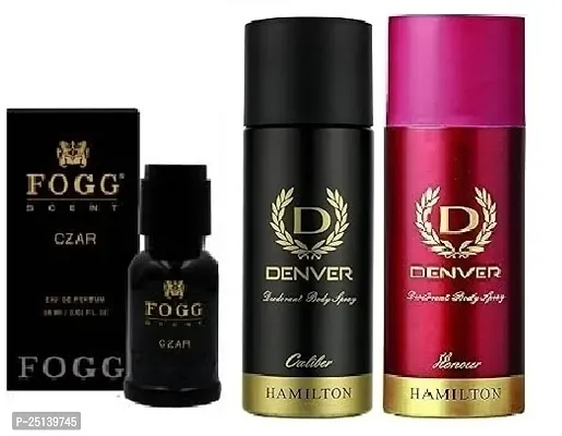 fogg czar 15ml -denver ccaliber 50ml -honour 50ml-Deodorant Spray - For Men  ( 115ml) pack of 3-thumb0
