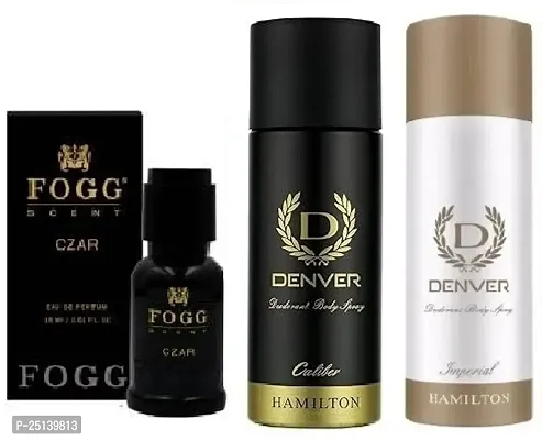 FOGG CZAR 15ML  DENVER CALIBER 50ML -IMPERIAL 50ML-Deodorant Spray - For Men  ( 115) PACK OF 3-thumb0