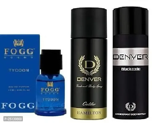 Foog Tycoon 15ml Denver Caliber 50ml-Black code 50ml- Deodorant Spray - For Men  ( 115ml ) pack of 3