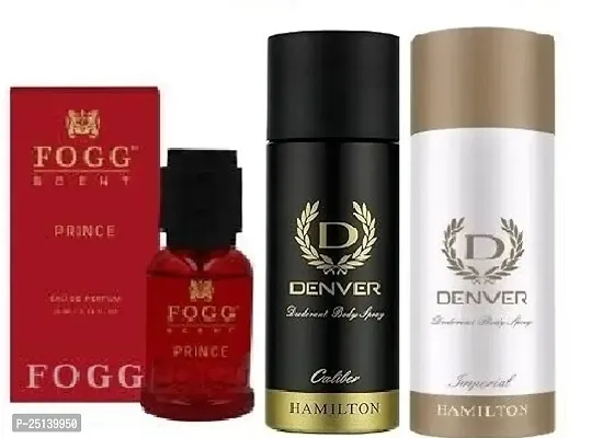 fogg prince 15ml  caliber 50ml-imperial 50ml- Deodorant Spray - For Men ( 115ml) pack of 3